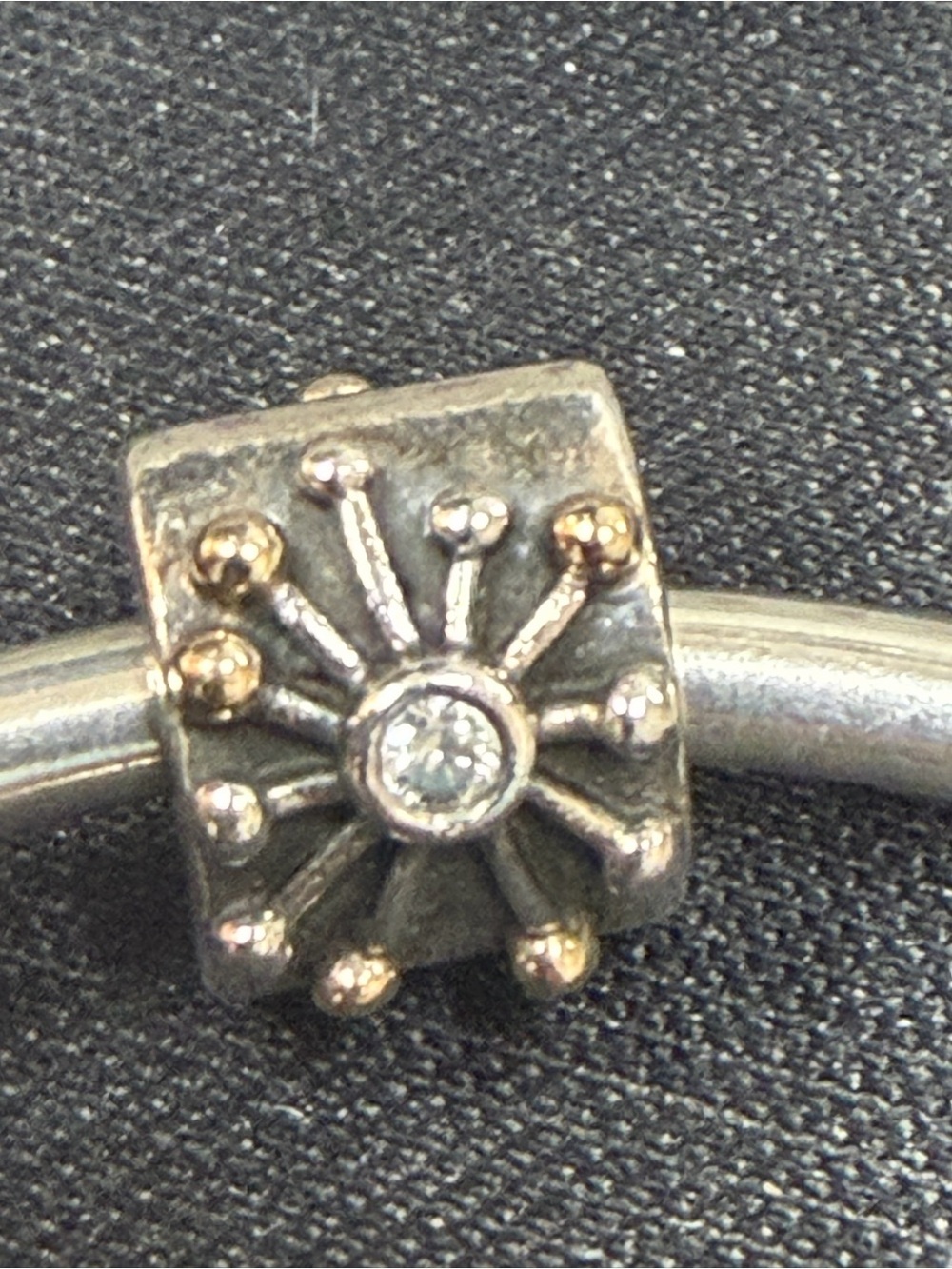 Authentic Pandora Starburst Silver 14k Gold Charm Silver